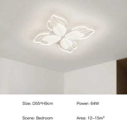 DecorBites™ LED Flower Chandelier White Ceiling Lamp for Bedroom Living Room Decor