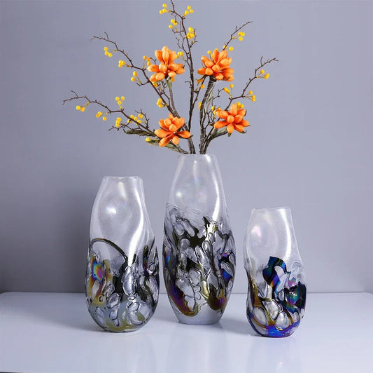 DecorBites™ Gradient Glass Vase for Home Decor and Floral Arrangements