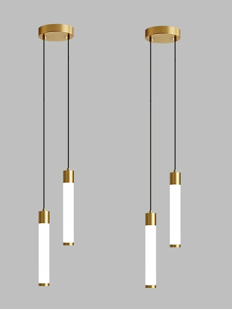 Minimalist White Linear Pendant Light In Aluminum