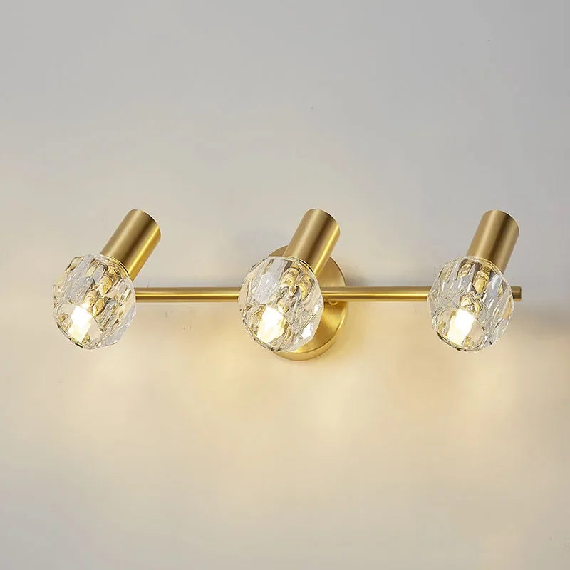 Lámpara de pared de cristal dorado Decorbites™ para estudio y dormitorio, accesorio de iluminación LED, decoración moderna de lujo