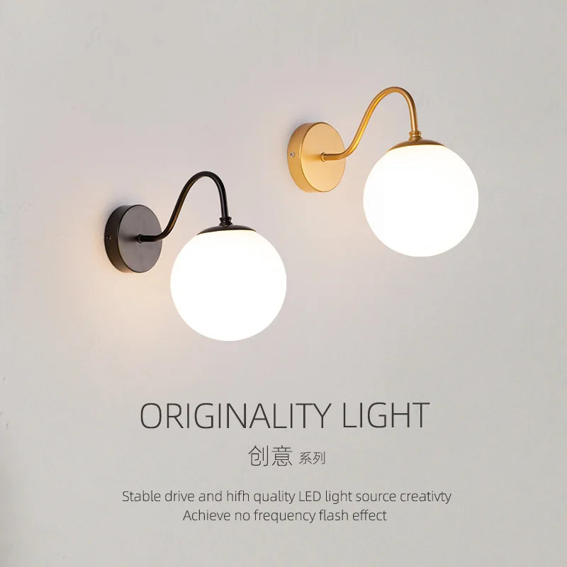 DecorBites™ Glass Ballight LED Wall Lamp for Living Room Bedroom Home Decor