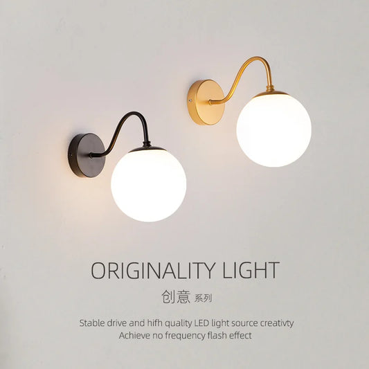 DecorBites™ Glass Ballight LED Wall Lamp for Living Room Bedroom Home Decor