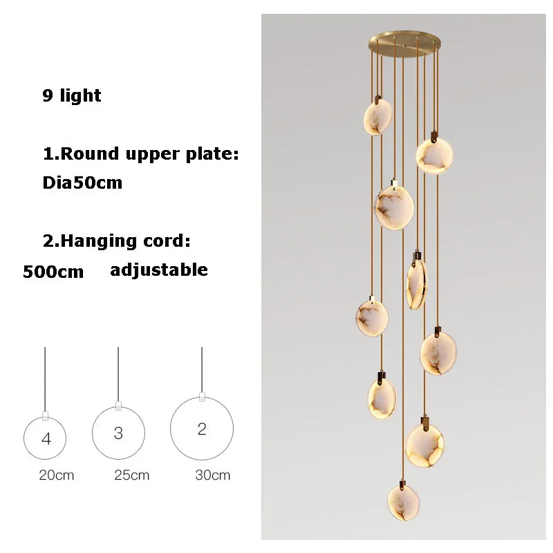 DecorBites™ LED Marble Gold Chandelier for Living Room, 2025 Trend Lustre Lighting