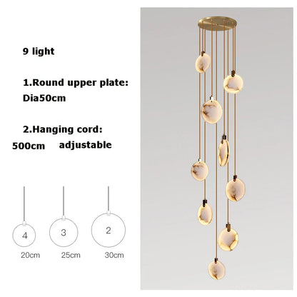 DecorBites™ LED Marble Gold Chandelier for Living Room, 2025 Trend Lustre Lighting