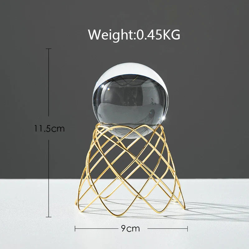 DecorBites™ Bola de Cristal Artesanal: Decoración Nórdica Moderna de Metal, Ligeramente Lujosa, para el Hogar y el Mueble de TV