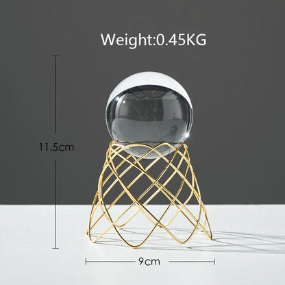 DecorBites™ Bola de Cristal Artesanal: Decoración Nórdica Moderna de Metal, Ligeramente Lujosa, para el Hogar y el Mueble de TV
