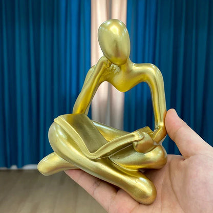 ديكوربايتس™ - تماثيل كتب من الراتنج المجردة لديكور المنزل والمكتب