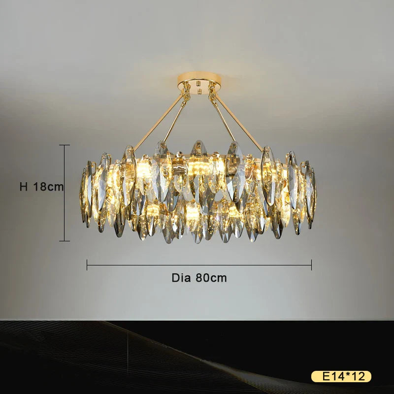 DecorBites™ Crystal Chandelier Light: Modern LED Pendant Lamp for Bedroom & Living Room.
