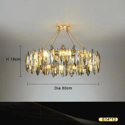 DecorBites™ Crystal Chandelier Light: Modern LED Pendant Lamp for Bedroom & Living Room.
