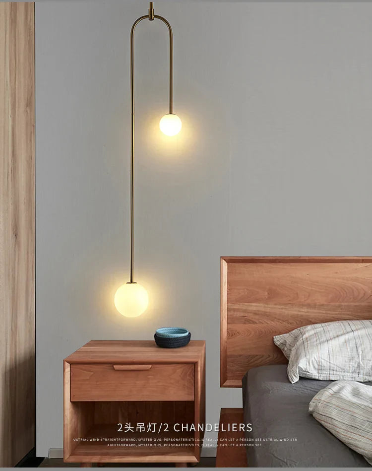 DecorBites™ Gold Glass Ball Pendant - Modern Hanging Lamp for Living Room Bedroom