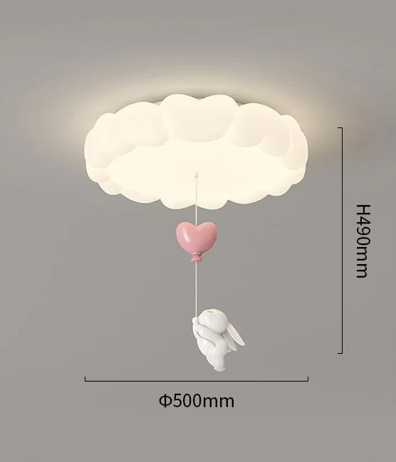 Decorbites™ Lámpara de Techo LED Burbuja Nube Conejo - Estilo Crema con Iluminación Cálida para la Habitación de Niños