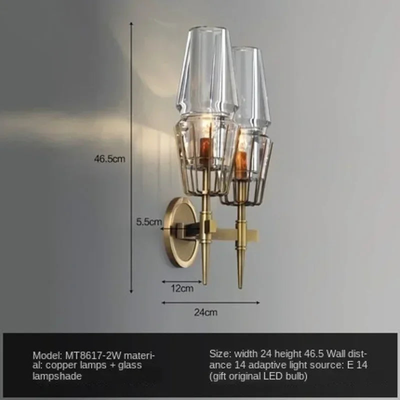 DecorBites™ Crystal double head bedside table lamp for modern luxury living spaces.