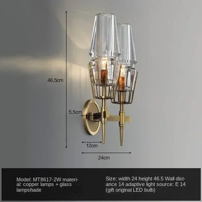 DecorBites™ Crystal double head bedside table lamp for modern luxury living spaces.