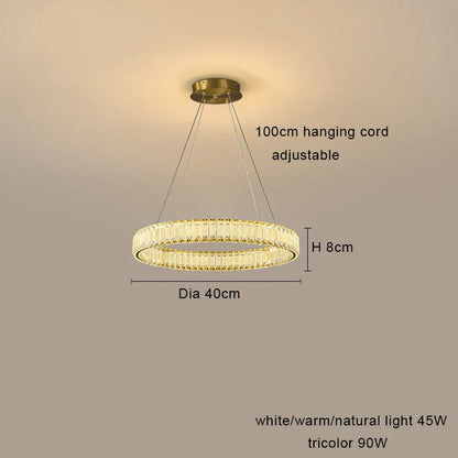 DecorBites™ Crystal Chandelier Pendant Lamps for Home Decor and Modern Living Room Lighting