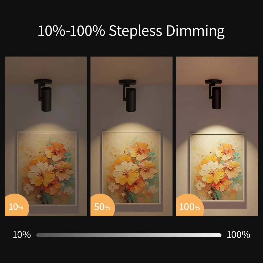 DecorBites™ 12W Dimmable LED Ceiling Spotlight | Adjustable Beam Angle | CRI97 Black