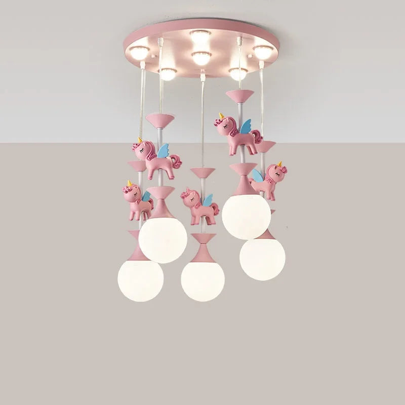 DecorBites™ Children's Carousel LED Chandeliers: Nordic Princess Decor Pendant Lights for Living Room