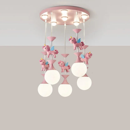 DecorBites™ Children's Carousel LED Chandeliers: Nordic Princess Decor Pendant Lights for Living Room