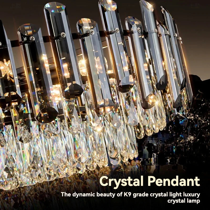 DecorBites™ Gold Crystal Ceiling Chandelier: Luxury Modern LED Pendant for Home Décor