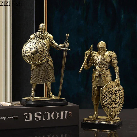 DecorBites™ Heavy Armored Knight Resin Statue Decoration for Desk and Room Aesthetic