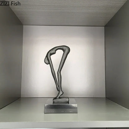 DecorBites™ Gymnast Statue Desk Ornament Metal Sculpture Room Decor