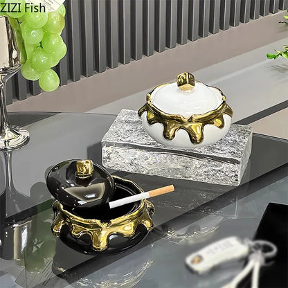 منفضة سجائر سيراميك لاكي من ديكوربايتس™: إكسسوارات تدخين فاخرة للحشيش والمنزل والهدايا