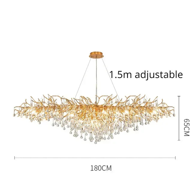 DecorBites™ Gloss Light Luxury Crystal Ceiling Chandelier for Living Room & Dining Room