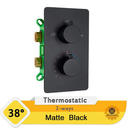 DecorBites™ Dual Handle Thermostatic Shower Mixer Valve - Chrome Finish