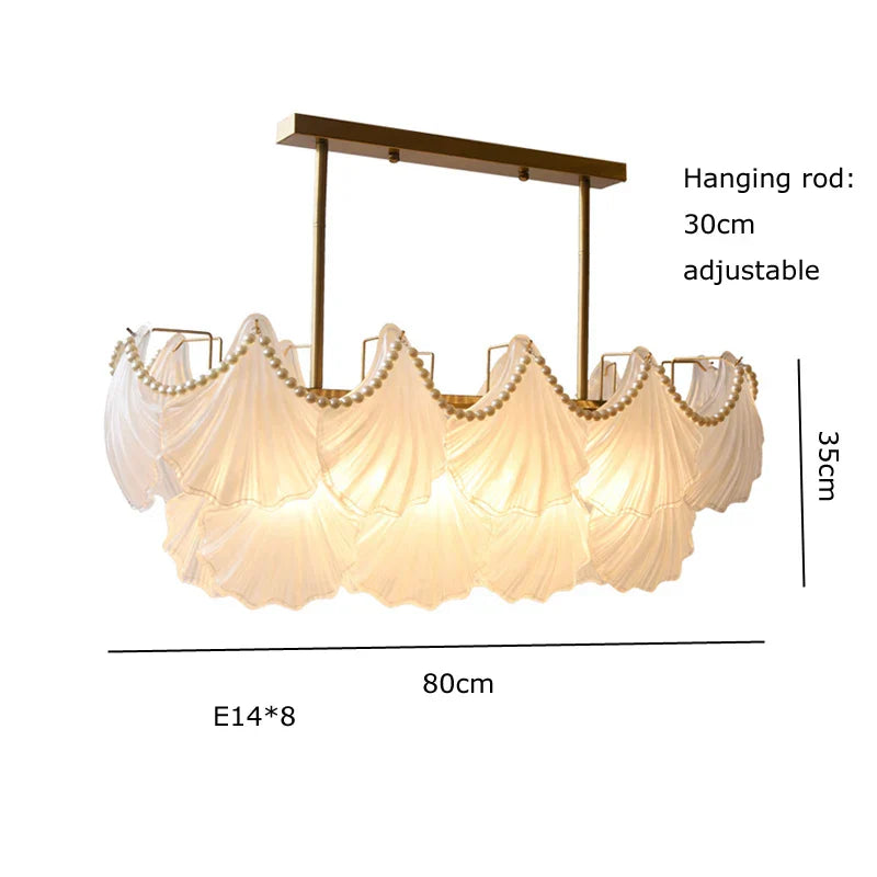 DecorBites™ Crystal Pearl Chain Chandelier: Luxe Hanging Lamp for Exquisite Home Decor