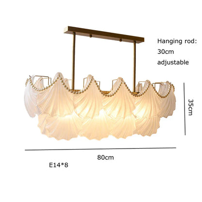DecorBites™ Crystal Pearl Chain Chandelier: Luxe Hanging Lamp for Exquisite Home Decor