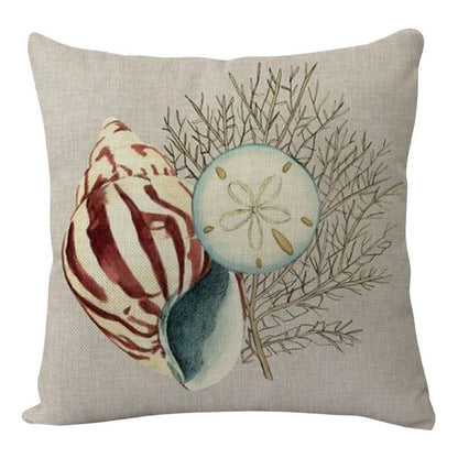 DecorBites™ Coastal Cushion Cover - Sea Theme Decorative Sofa Pillowcase
