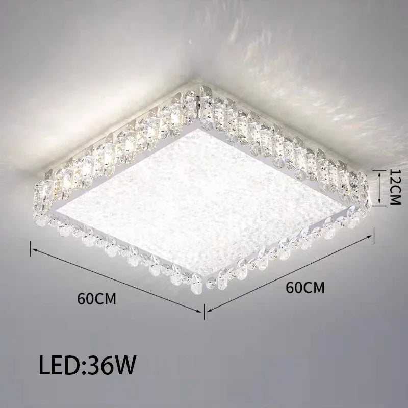 DecorBites™ Crystal LED Ceiling Chandelier: Modern Dimmable Lighting Fixture for Stylish Home Decor