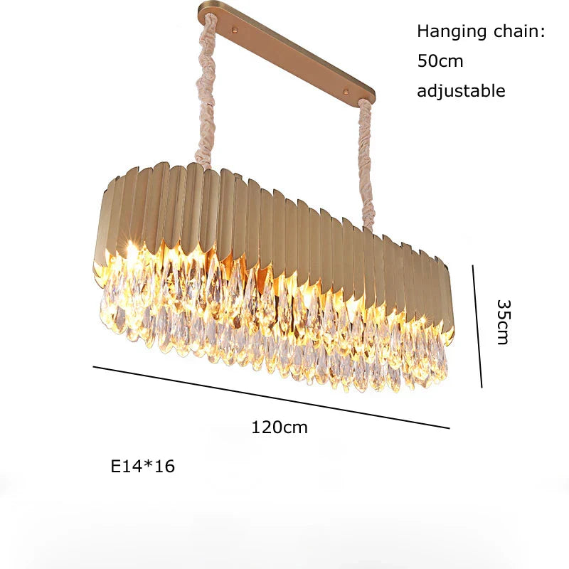 Lámpara colgante de cristal dorado en forma de gota de agua Decorbites™ - Lámpara de suspensión negra