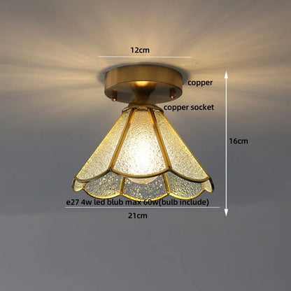 DecorBites™ Glass LED Ceiling Lamp Modern Copper Socket Ceiling Lights