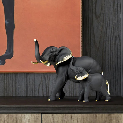 DecorBites™ Elephant Resin Sculpture Ornaments for Modern Living Room Decor