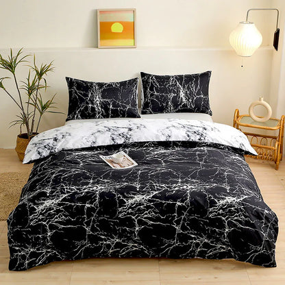 DecorBites™ Brushed Printed Duvet Cover Set with 2 Pillowcases, Queen/Single Size
