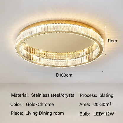 DecorBites™ Crystal LED Ceiling Chandelier for Home Living Room Lighting Decoration