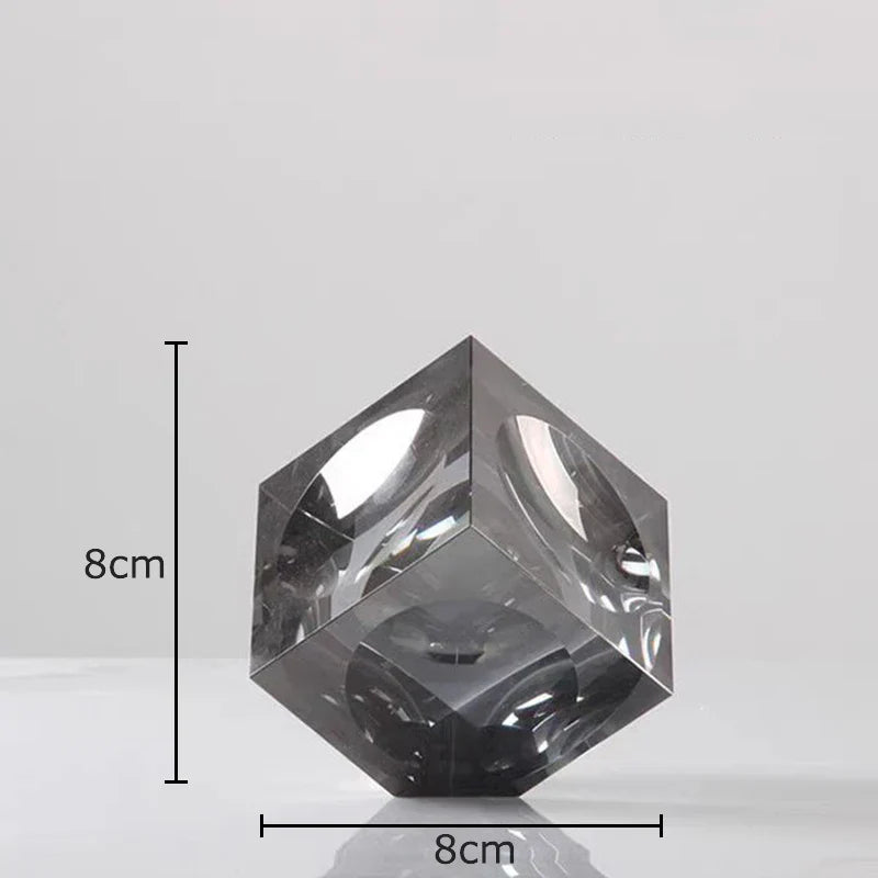 Adorno de escritorio DecorBites™ Estatua de cubo de cristal - Escultura decorativa creativa para habitaciones
