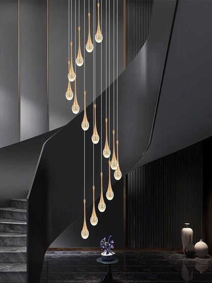 DecorBites™ Crystal Chandelier: Modern LED Pendant Light for Villa Living Room and Attic