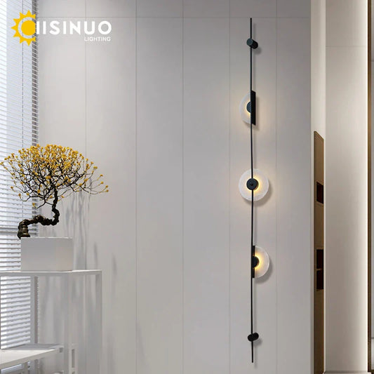 DecorBites™ LED Marble Wall Lights - Black Metal Sconces for Living Room, Stairs & Aisle