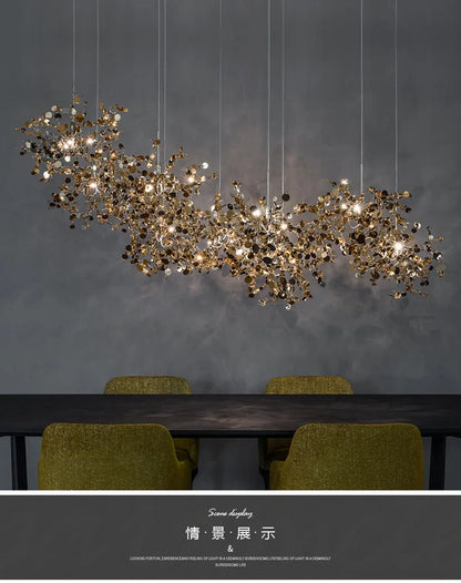 DecorBites™ Dandelion Chandelier: Modern Nordic Pendant Light for Living Dining Room, Creative Balcony Fixture