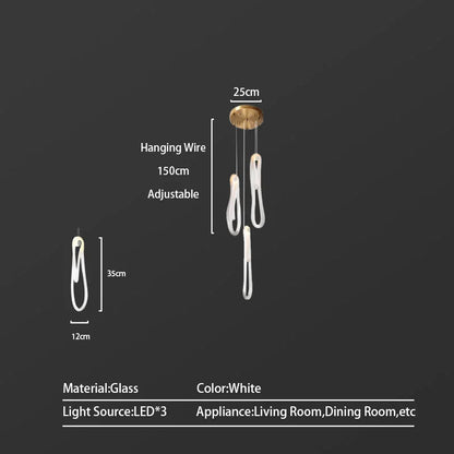 DecorBites™ Elegant LED Glass Chandelier for Luxury Home Decor