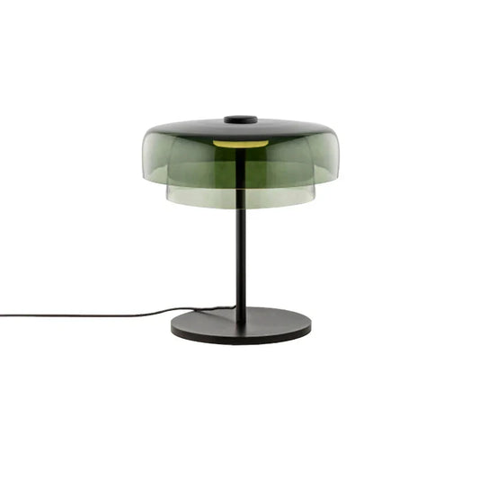DecorBites™ Green Glass Vintage Table Lamp for Office Bedroom Nightstand Luxury Decor