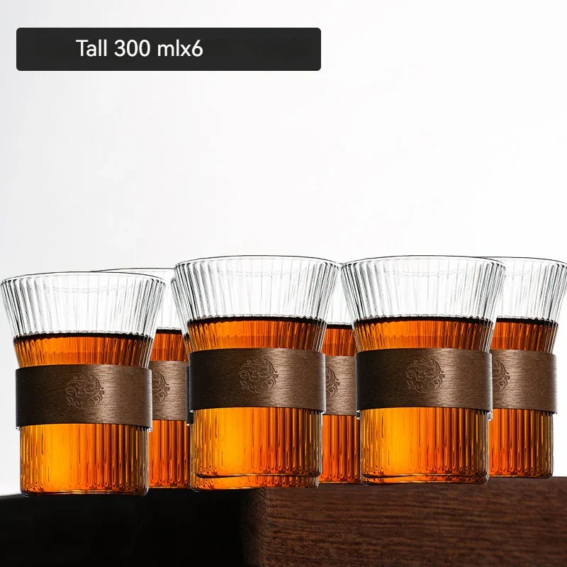 DecorBites™ Japanese Walnut Tea Cup Set - High-Grade Glass Coffee & Flower Tea Cups