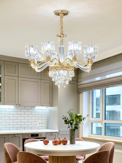 DecorBites™ Crystal Chandelier: Elegant European Garden Lamp for Living Room, Bedroom
