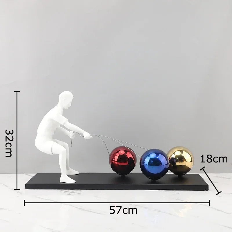 ديكور بايتس™ - منحوتة معدنية تجريدية لديكور المكتب، ديكور غرفة جميل