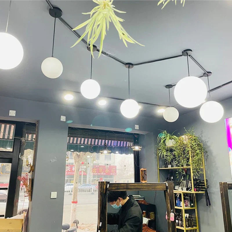 DecorBites™ Frosted Acrylic Ball Pendant Light: Modern Minimalist Home Decor E27