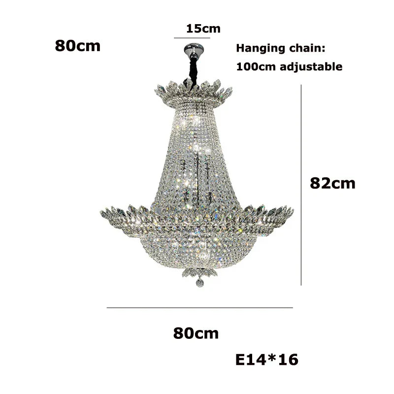 DecorBites™ K9 Crystal Gold Ceiling Chandelier - Trendy Chrome Lighting