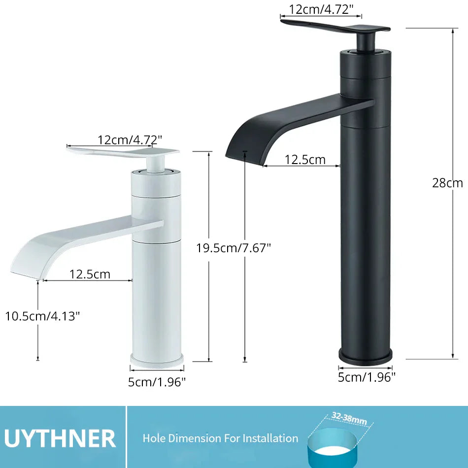 DecorBites™ Basin Faucet Mixer for Bathroom Vessel Washbasin Hot Cold Water Deck Mounted