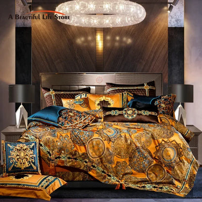 Decobites European Brocade Bedding Set with Jacquard Embroidery, Egyptian Cotton Material