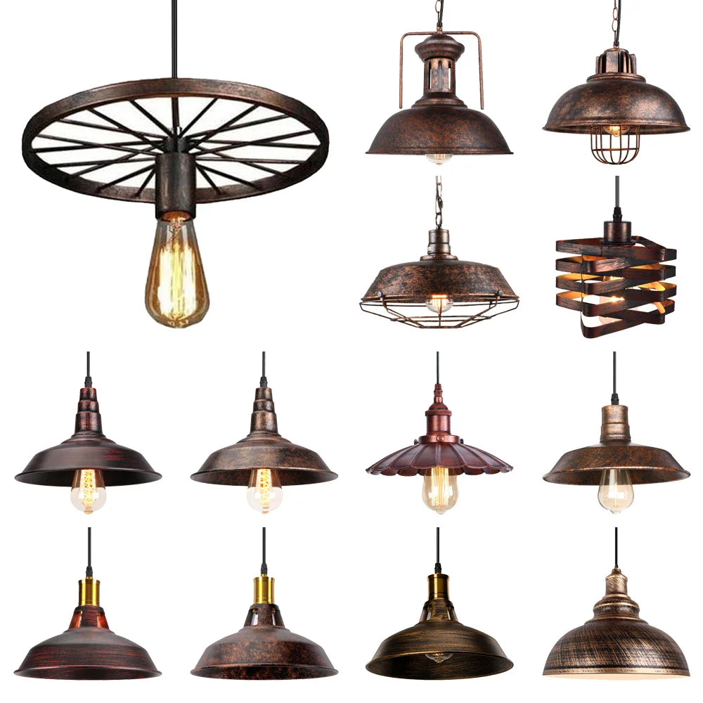 Industrial Vintage Black Iron Pendant Light